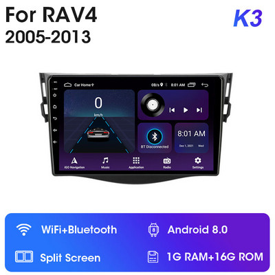 JMCQ 2Din 4G Android 11 autórádió sztereó multimédiás videó lejátszó Toyota RAV4 2005-2013 Navigációs GPS Carplay Wifi Bluetoothhoz