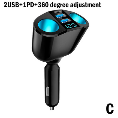 Szivargyújtó autóban univerzális 12v-24v aljzatú USB dupla osztófeszültség 120w autós teljesítmény 3.1a kijelzős töltővel Adap A0s5