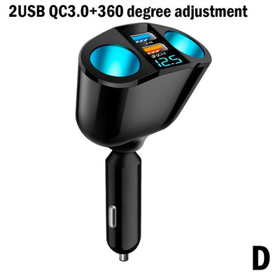 Szivargyújtó autóban univerzális 12v-24v aljzatú USB dupla osztófeszültség 120w autós teljesítmény 3.1a kijelzős töltővel Adap A0s5
