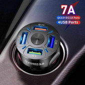 Autós USB töltő PD 35W 4 portos gyorstöltő 3.0 univerzális C típusú gyorstöltés iPhone Xiaomi Redmi Type C autós töltőhöz