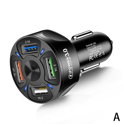 Autós USB töltő PD 35W 4 portos gyorstöltő 3.0 univerzális C típusú gyorstöltés iPhone Xiaomi Redmi Type C autós töltőhöz