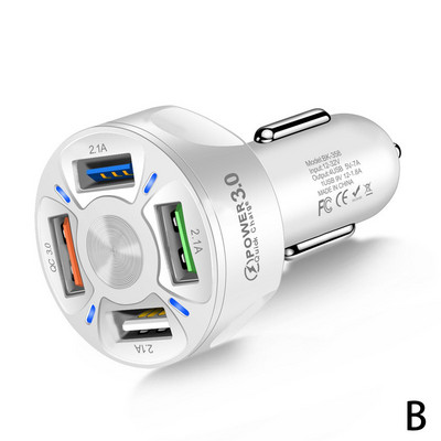 Autós USB töltő PD 35W 4 portos gyorstöltő 3.0 univerzális C típusú gyorstöltés iPhone Xiaomi Redmi Type C autós töltőhöz