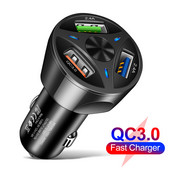 3A szivargyújtó 3.0 USB 3 aljzatos autós osztó töltő univerzális mobiltelefon töltő adapter szivargyújtó