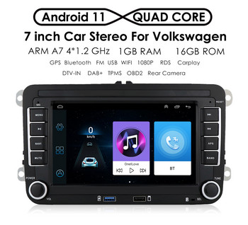 2 Din Android 10 Ραδιόφωνο αυτοκινήτου για VW Polo golf 5 6 Plusat Pass B6 Jetta Tiguan Touran Sharan Scirocco Caddy Seat Carplay Auto RDS