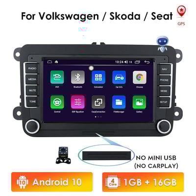 Radio 2 Din Android 10 pentru VW Polo golf 5 6 Plusat Pass B6 Jetta Tiguan Touran Sharan Scirocco Caddy Seat Carplay Auto RDS