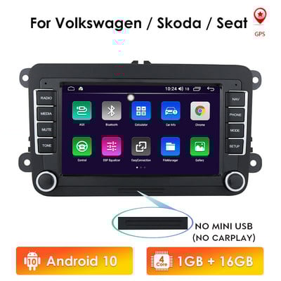 Radio 2 Din Android 10 pentru VW Polo golf 5 6 Plusat Pass B6 Jetta Tiguan Touran Sharan Scirocco Caddy Seat Carplay Auto RDS