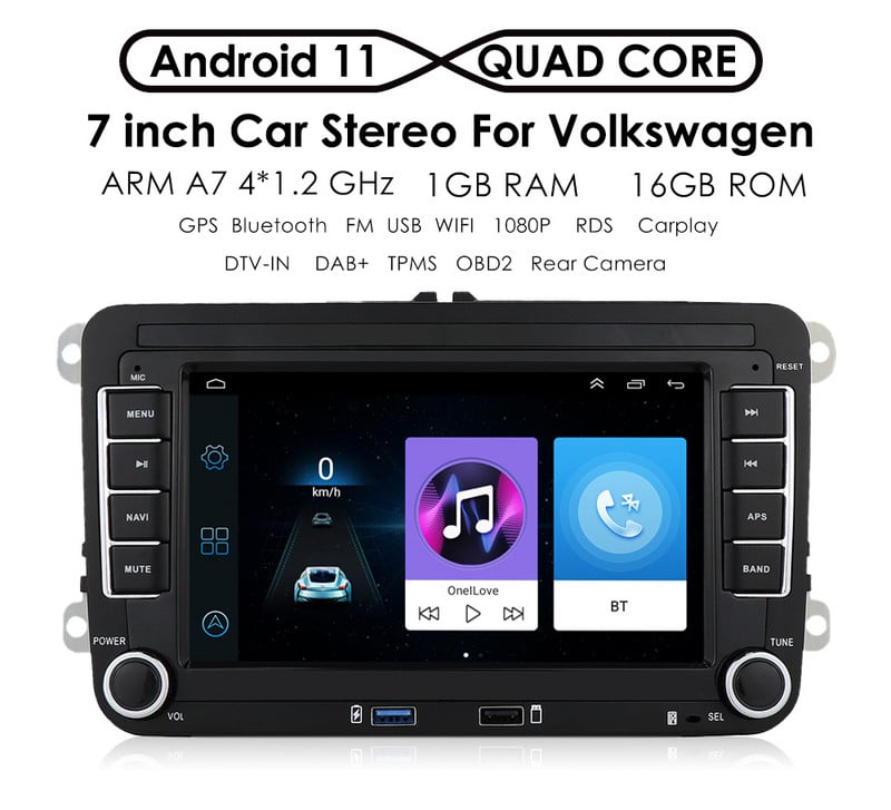 Radio 2 Din Android 10 pentru VW Polo golf 5 6 Plusat Pass B6 Jetta Tiguan Touran Sharan Scirocco Caddy Seat Carplay Auto RDS