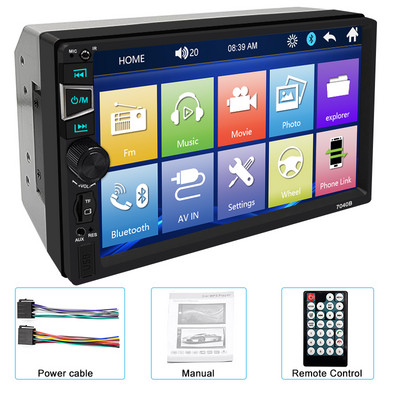 AHOUDY Bluetooth авторадио HD сензорен екран FM аудио 2 Din мултимедиен видео плейър 7040B за автомобилни радиостанции Toyota KIA Ford VW