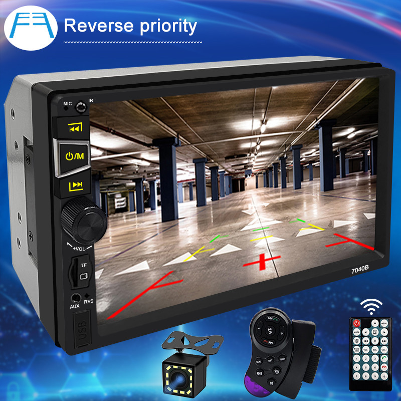 AHOUDY Bluetooth авторадио HD сензорен екран FM аудио 2 Din мултимедиен видео плейър 7040B за автомобилни радиостанции Toyota KIA Ford VW