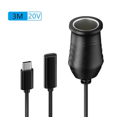 65W tip C tip C priză pentru brichetă mașină Accesorii pentru mașină Brichetă pentru încărcare Linie electrică de conversie pentru GPS E-Dog M