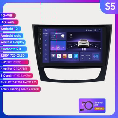 Autoradio Android Audio pentru Mercedes W211 W219 W209 W463 Carplay 2002-2011 Auto Stereo Video Player Multimedia GPS AUDIO 8G+128G