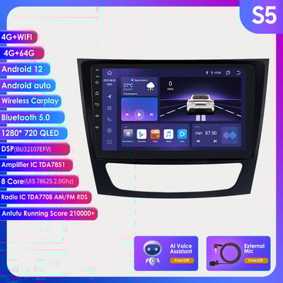 Autoradio Android Audio pentru Mercedes W211 W219 W209 W463 Carplay 2002-2011 Auto Stereo Video Player Multimedia GPS AUDIO 8G+128G