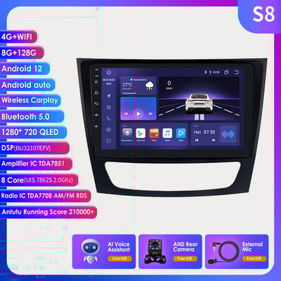 Autoradio Android Audio pentru Mercedes W211 W219 W209 W463 Carplay 2002-2011 Auto Stereo Video Player Multimedia GPS AUDIO 8G+128G
