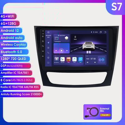 Autoradio Android Audio pentru Mercedes W211 W219 W209 W463 Carplay 2002-2011 Auto Stereo Video Player Multimedia GPS AUDIO 8G+128G