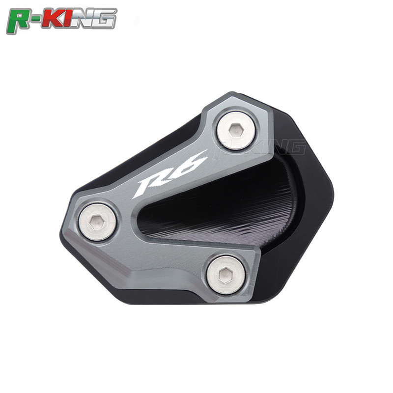 Yamaha YZF-600 R6-hoz 2006-2016 2015 2014 2013 2012 Motorkerékpár CNC kitámasztó láb oldalsó állvány hosszabbító betét tartólemeze nagyítás