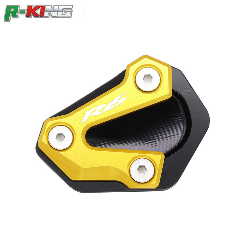 Yamaha YZF-600 R6-hoz 2006-2016 2015 2014 2013 2012 Motorkerékpár CNC kitámasztó láb oldalsó állvány hosszabbító betét tartólemeze nagyítás
