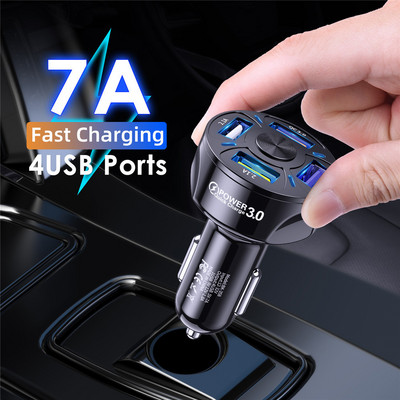 kebidumei 4 USB φορτιστής αυτοκινήτου 4 θύρες οθόνη LCD 12-24V Πρίζα τσιγάρων Αναπτήρας γρήγορος φορτιστής αυτοκινήτου Προσαρμογέας ρεύματος για έξυπνο τηλέφωνο