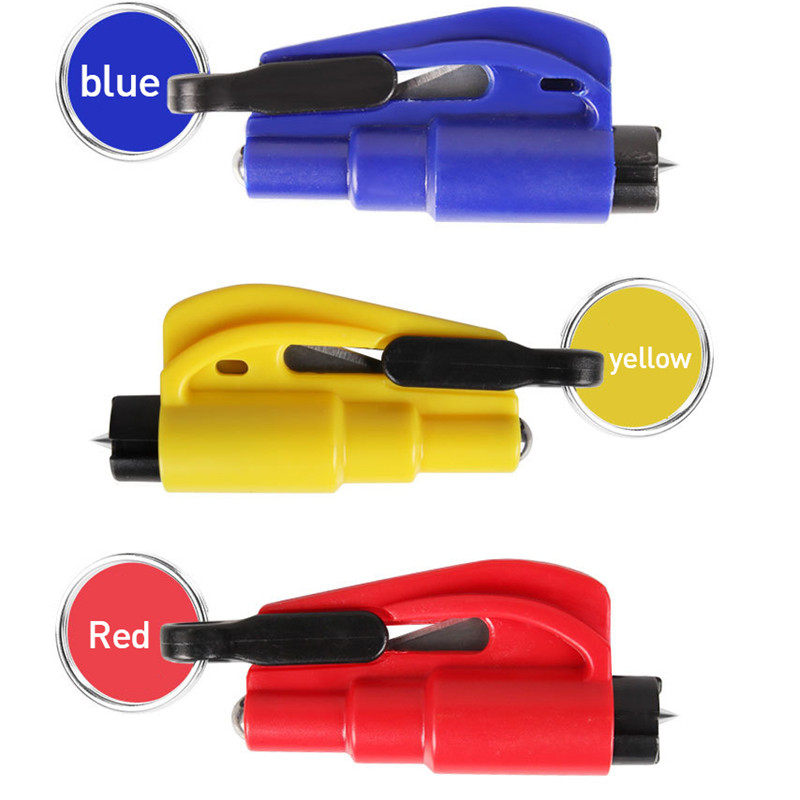 3 viename automobilio išdaužto lango plaktukas, avarinis saugos pabėgimas, gelbėjimo įrankiai, saugos diržo pjoviklis, gelbėjantis automobilio stiklo daužiklis su raktų pakabuku