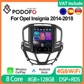 Podofo 8G+128G CarPlay pentru Opel Insignia 2014-2018 Android Auto Radio Player Multimedia 2din HiFi 4G Receptor Stereo AutoRadio