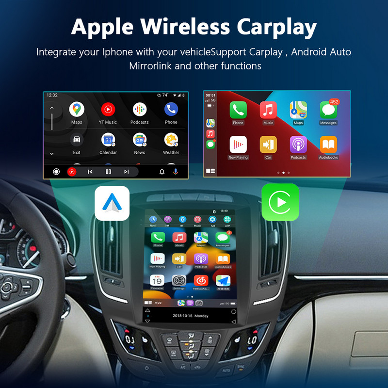 Podofo 8G+128G CarPlay pentru Opel Insignia 2014-2018 Android Auto Radio Player Multimedia 2din HiFi 4G Receptor Stereo AutoRadio