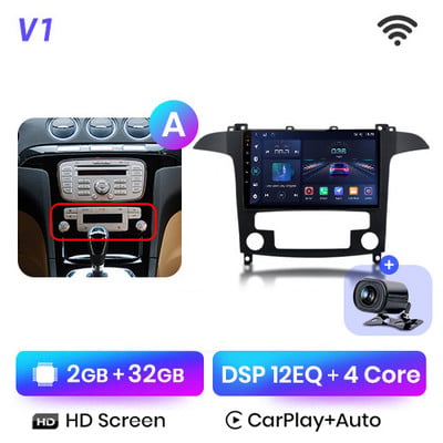 Junsun V1pro AI Voice 2din Android Auto rádió Ford S-Max S max 2007-2015 Carplay 4G autós multimédia lejátszó Navigáció GPS DVD