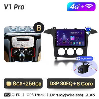 Junsun V1pro AI Voice 2din Android Auto rádió Ford S-Max S max 2007-2015 Carplay 4G autós multimédia lejátszó Navigáció GPS DVD