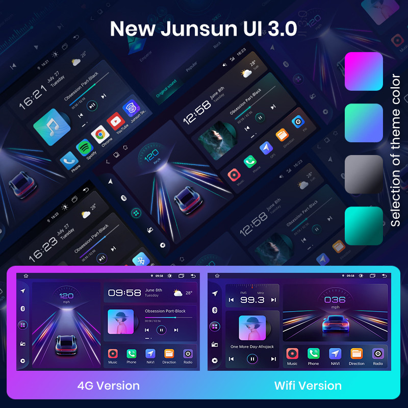 Junsun V1pro AI Voice 2din Android Auto rádió Ford S-Max S max 2007-2015 Carplay 4G autós multimédia lejátszó Navigáció GPS DVD