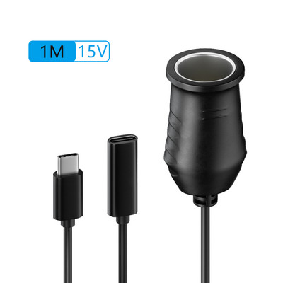 65 W-os PD Type-C konverziós tápkábel 9V/12V/15V/20V USB-C szivargyújtó hosszabbítókábel tápegysége a GPS ventilátor műszerfali kamerához