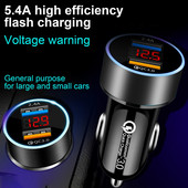 Încărcător auto universal Afișaj digital dublu USB 5VQC3.0+2.4A Adaptor încărcător auto Accesorii auto Interior pentru iPhone XR 11