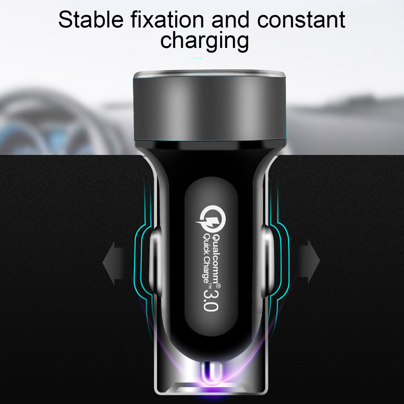 Încărcător auto universal Afișaj digital dublu USB 5VQC3.0+2.4A Adaptor încărcător auto Accesorii auto Interior pentru iPhone XR 11