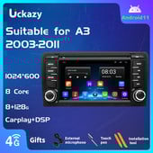 Uckazy 8 Core 2 din Android 11 Radio Auto Pentru Audi A3 8 11 P S3 2003-2012 RS3 Sportback Radio Multimedia GPS Audio Navigatie Unitate principala Carplay RDS DSP 8GB Wifi