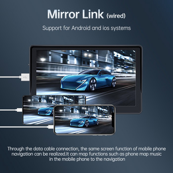 Универсално 7-инчово радио за кола FM мултимедиен видео плейър Преносим безжичен Apple CarPlay Android Auto сензорен екран за BMW VW KIA