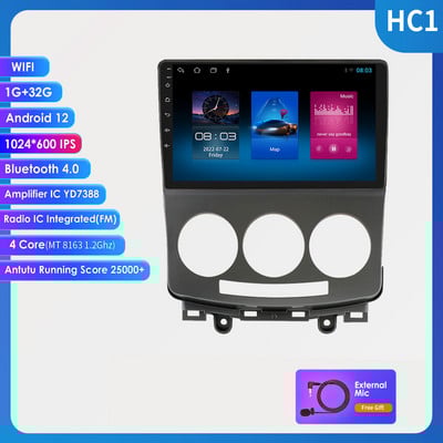 Radio auto Android 9 inch 2Din pentru Mazda 5 2005-2010 Multimedia RDS Autoradio Stereo Video Audio BT RDS 4G-LTE Carplay 8G+128G