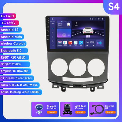 Radio auto Android 9 inch 2Din pentru Mazda 5 2005-2010 Multimedia RDS Autoradio Stereo Video Audio BT RDS 4G-LTE Carplay 8G+128G