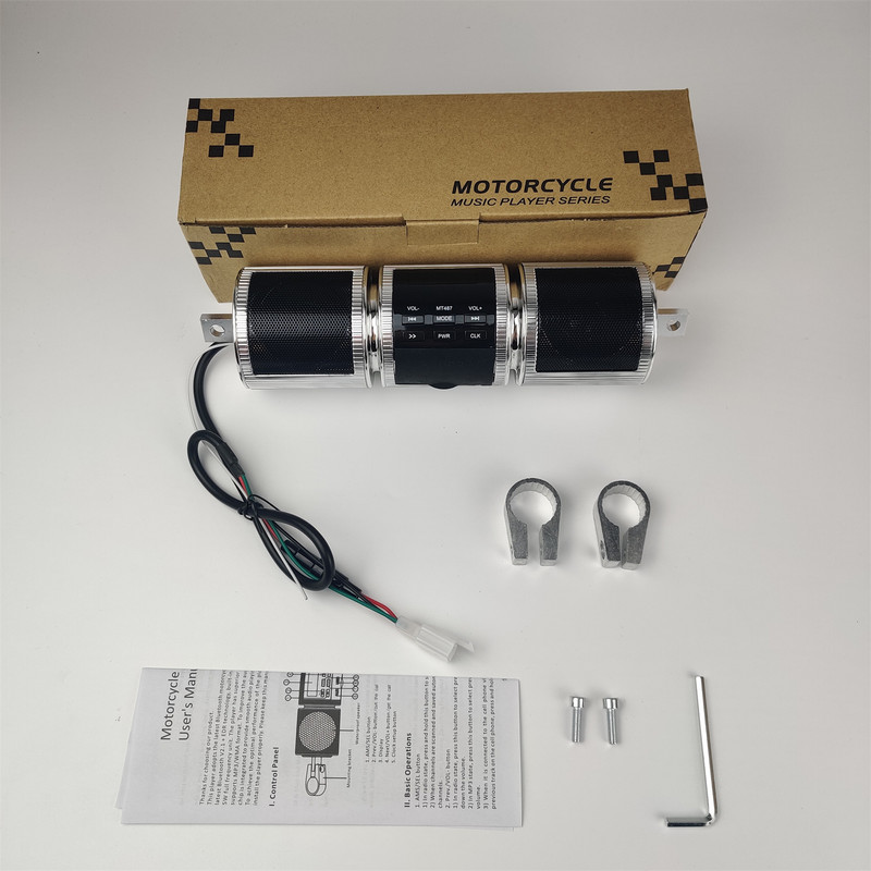 Difuzor Bluetooth pentru motociclete Player muzical impermeabil Hi-Fi Audio de mare putere Stereo Radio FM Suport USB Card TF Refit Stereo