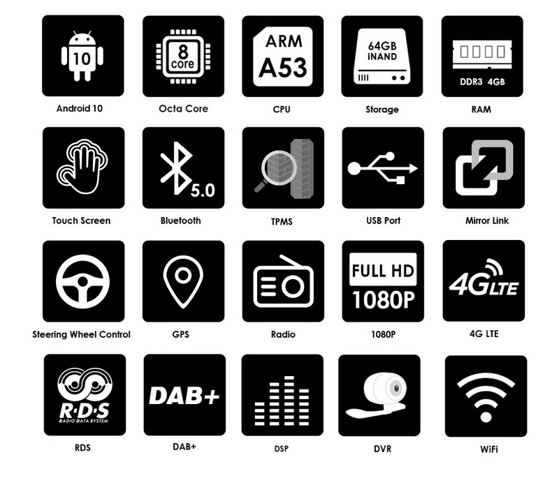 9 inch Touch cu ecran în bord 2 Din Android autoradio GPS pentru Honda CRV 2007-2011 Stereo WiFi 4G Bluetooth DSP Volan