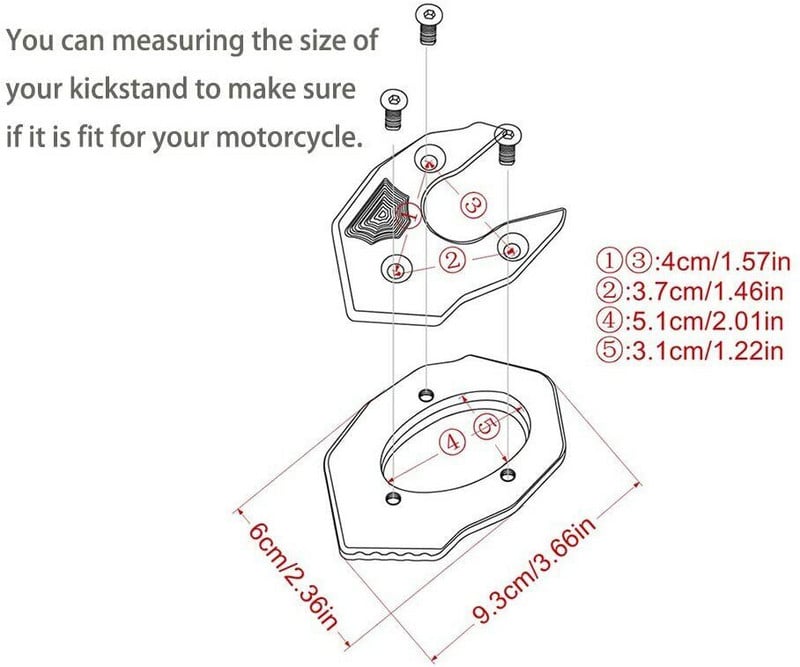 Suport de extensie pentru suport lateral pentru Kawasaki Z650/Z750/Z800/Z900/Z900RS/Z1000