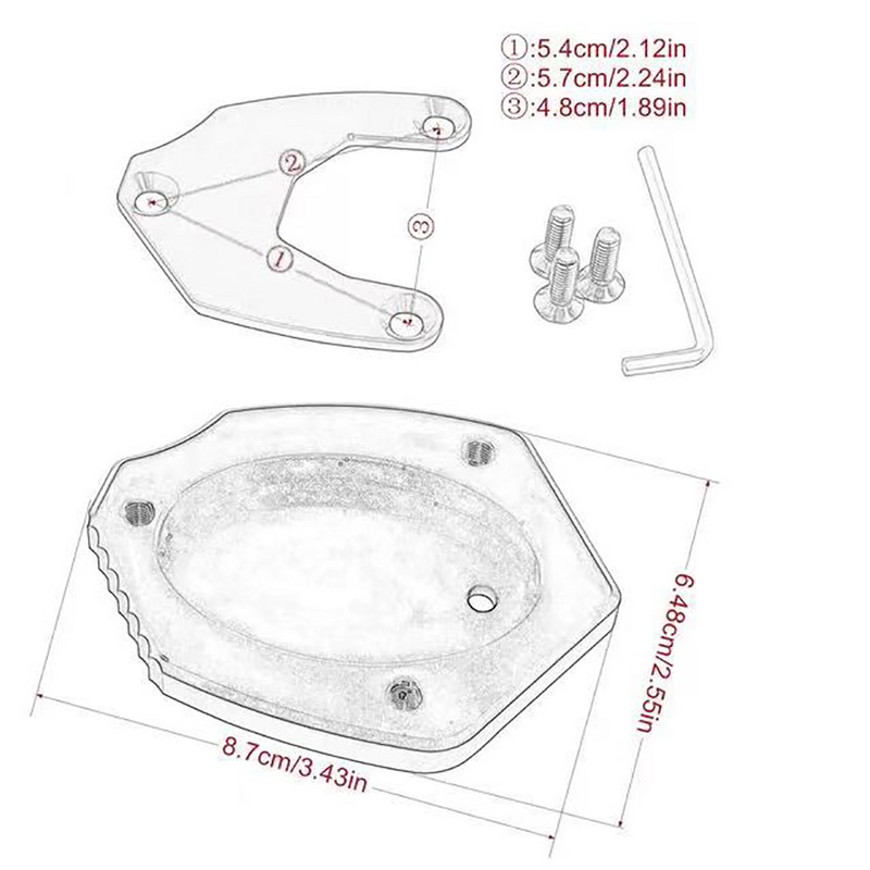 Placă de suport lateral pentru picior de motocicletă Versys650 pentru Kawasaki VERSYS650 Versys 650 15-21 VULCAN 650 S suport de extensie pentru suport