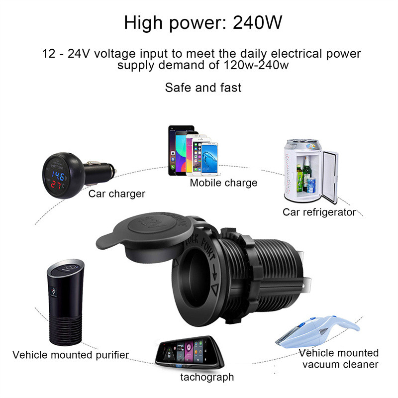 Új autós szivargyújtó töltő kábel Aljzat dugós csatlakozó adapter 1db