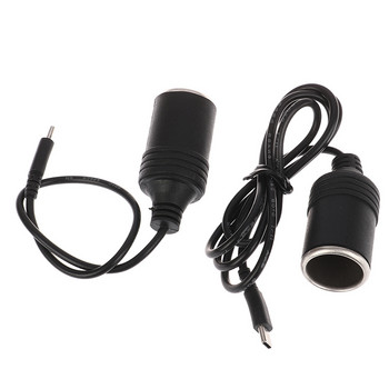 USB C PD Τύπος C Αρσενικό σε 12V Αναπτήρας Αυτοκινήτου Υποδοχή Θηλυκό Καλώδιο Step Up for Driving Recorder GPS E-Dog Car Fan
