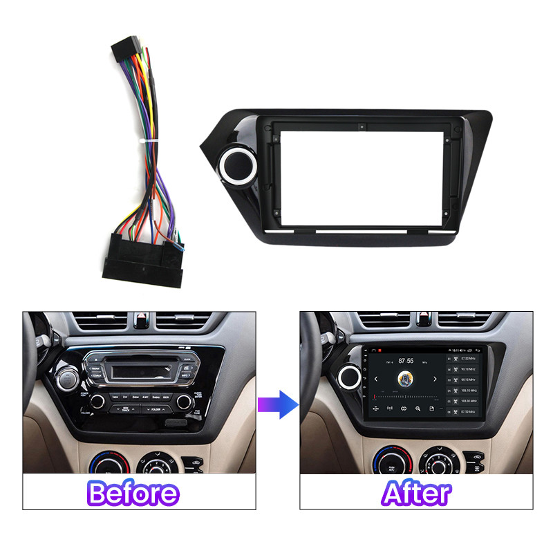 TomoStrong skirtas Kia RIO 3 2011 2012 2013 2014 2015 Automobilių radijo prietaisų skydelio rėmas maitinimo laidas CANBUS