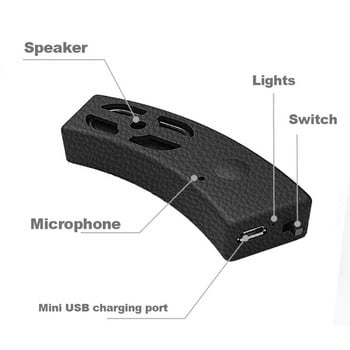 AOVEISE Bluetooth Високоговорител за каска за мотоциклет Обаждания със свободни ръце Велосипеден високоговорител Високоговорители за каране Звуков високоговорител за велосипед Автоматичен