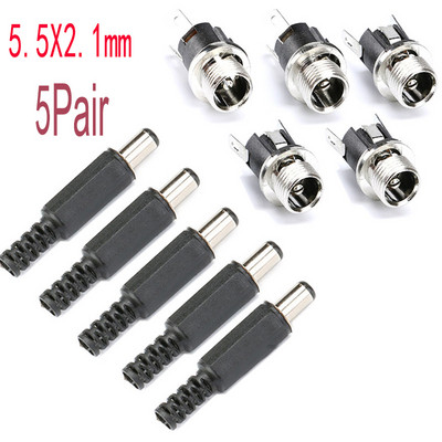 10 GAB līdzstrāvas savienotājs 5,5 x 2,1 mm 3,5 x1,3 mm līdzstrāvas barošanas spraudnis.