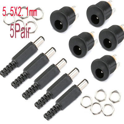 10 GAB līdzstrāvas savienotājs 5,5 x 2,1 mm 3,5 x1,3 mm līdzstrāvas barošanas spraudnis.