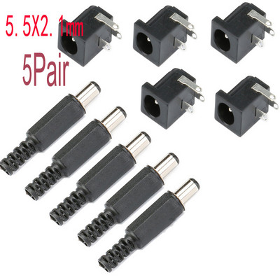 10 GAB līdzstrāvas savienotājs 5,5 x 2,1 mm 3,5 x1,3 mm līdzstrāvas barošanas spraudnis.