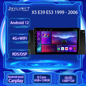JIULUNET 8 nuclee Radio Auto Android 12 pentru BMW X5 E39 E53 1999 - 2006 Player Multimedia Navigație Wireless Carplay Auto GPS