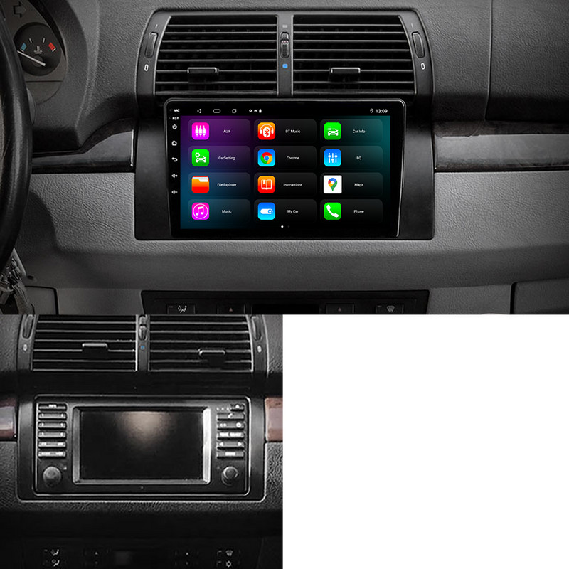 JIULUNET 8 nuclee Radio Auto Android 12 pentru BMW X5 E39 E53 1999 - 2006 Player Multimedia Navigație Wireless Carplay Auto GPS
