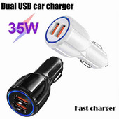 Încărcător rapid USB pentru mașină Minge de bowling Dual USB Încărcare pentru mașină Priză pentru brichetă Adaptor cu 2 porturi pentru Samsung IPhone Accesoriu auto