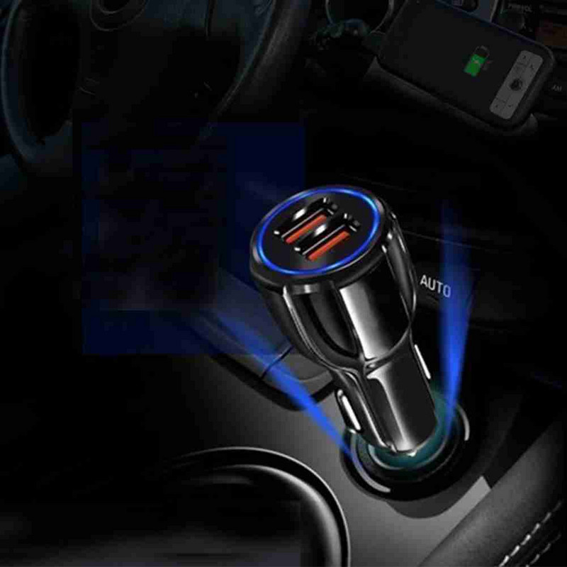 Încărcător rapid USB pentru mașină Minge de bowling Dual USB Încărcare pentru mașină Priză pentru brichetă Adaptor cu 2 porturi pentru Samsung IPhone Accesoriu auto
