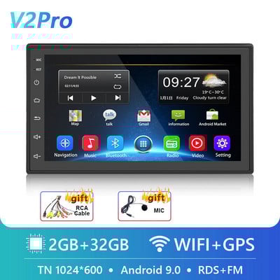 Podofo 2 Din Android 10.0 Radio Auto Audio Stereo AI GPS Carplay Player Video Multimedia Pentru VW Nissan Hyundai Toyota CR-V KIA